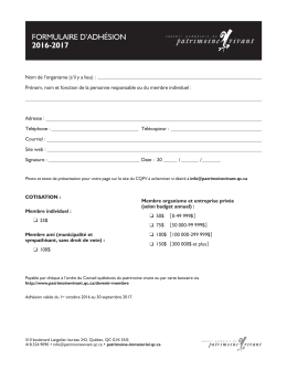 formulaire d`adhésion 2016-2017 - Conseil québécois du patrimoine