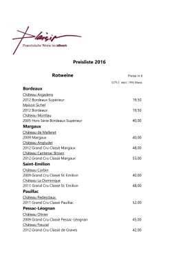 Rotweine Preisliste 2016