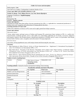 (Table 5.2) Course unit description Study program : Law Type and