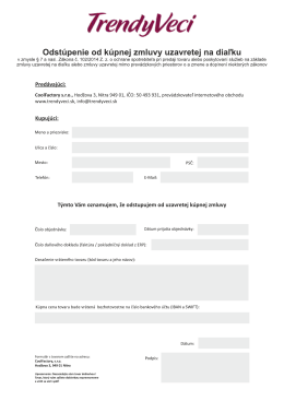 Formulár pre odstúpenie od zmluvy