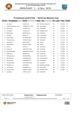 Provisional result of the - Kartcross Mascom Cup