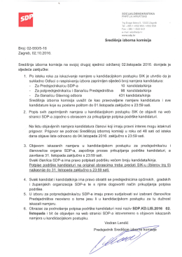 Zapisnik s druge sjednice SIK-a