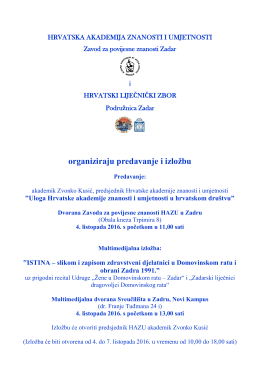 Program - Hrvatska akademija znanosti i umjetnosti