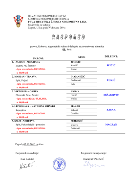 Raspored službenih osoba za 05. kolo Prve HNLŽ