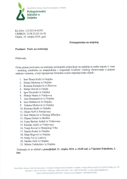 Poziv na testiranje