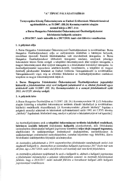 "A" típusú pályázati kiírás