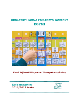 Éves munkaterv 2016-2017 - Budapesti Korai Fejlesztő Központ
