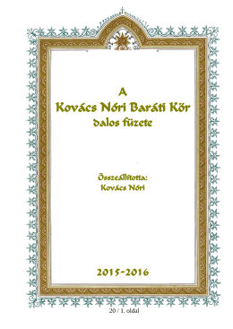 Kovács Nóri Baráti Klub dalos füzeté