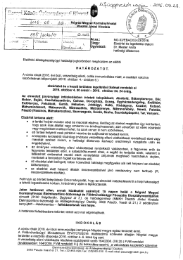 Hat&aacute;rozat - Ebz&aacute;rlat &eacute;s legeltet&eacute;si tilalom