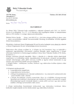 Az Abonyi Helyi Választási Iroda vezetőjeként a