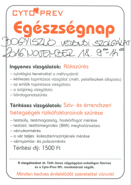 Page 1 EYTEMPREv Egészségnap /|4,7LŔ D | Ingyenes vizsgálatok