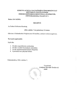 Meghívó - Kiskunlacháza