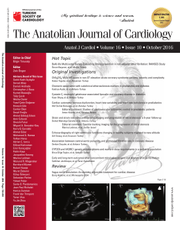 The Anatolian Journal of Cardiology