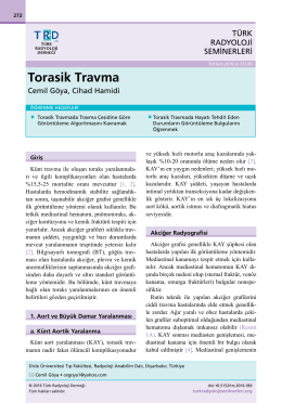 Torasik Travma - Türk Radyoloji Seminerleri