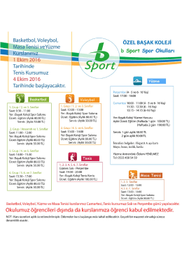 b Sport Spor Okulları Bilgilendirme
