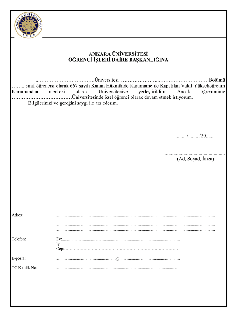 667 sayili khk ozel ogrenci dilekce ornegi