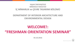 Freshman - Yaşar Üniversitesi