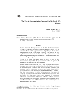 The Use of Communicative Approach in 9th Grade EFL