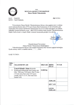 Page 1 T.C. MUSTAFA KEMAL ÜNİVERSİTESİ Hassa Meslek
