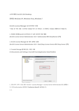 ArcGIS License Manager 10 오프라인 인증 안내