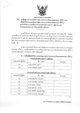 รายชื่อผู้ผ่านการประเมินสมรรถนะครั้งที่ 1 และมีสิทธิเข้ารับการประเมิน