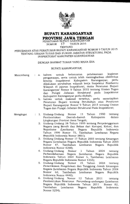 Page 1 BUPATI KARANGANYAR PROVINSI JAWA TENGAH