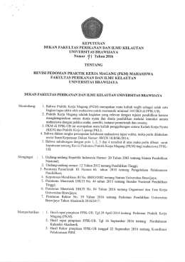 Page 1 KEPUTUSAN DEKAN FAKULTAS PERIKANAN DAN ILMU
