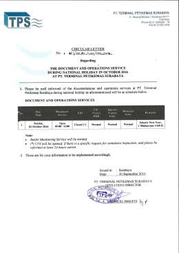 Page 1 PT, TERMINAL PETIKEMAS SURABAYA J. Tanjung Mutiara