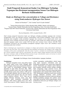 Studi Pengaruh Konsentrasi Kadar Gas Hidrogen Terhadap