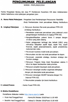 Pengumuman Horti - e-Proc