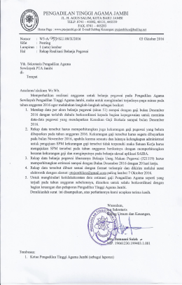 20161004 Rekap Realisasi Belanja Pegawai