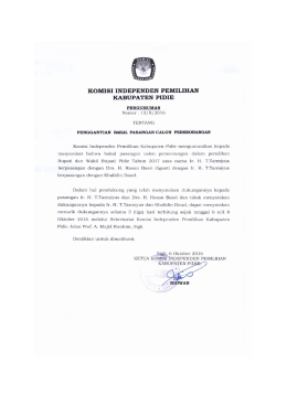 Page 1 KOMISI INDEPENDEN PEMILIHAN KABUPATEN PIDIE
