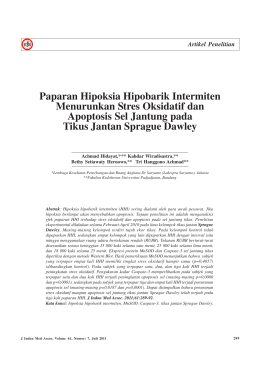 Paparan Hipoksia Hipobarik Intermiten Menurunkan Stres Oksidatif
