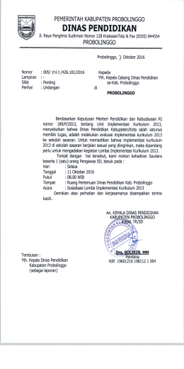 Page 1 PEMERINTAH KABUPATEN PROBOLINGGO DINAS