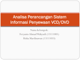 Analisa Perancangan Sistem Informasi Penyewaan VCD/DVD