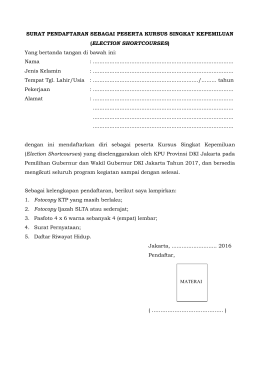 ELECTION SHORTCOURSES - KPU Provinsi DKI Jakarta