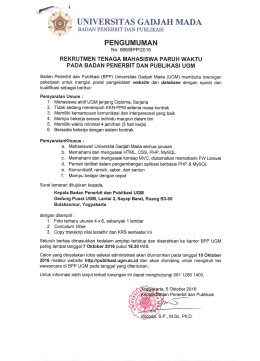 Page 1 i * UNIVERSITAs GADJAHMADA BADAN PENERBIT DAN