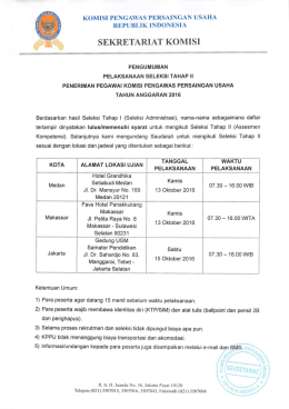 Page 1 KOMISI PENGAWAS PERSAINGAN USAHA REPUBLIK