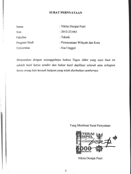 Pengesahan tugas akhir - Universitas Esa Unggul