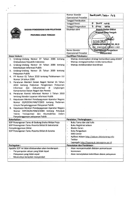 Penanganan Pengaduan Masyarakat Badan Diklat Provinsi Jawa
