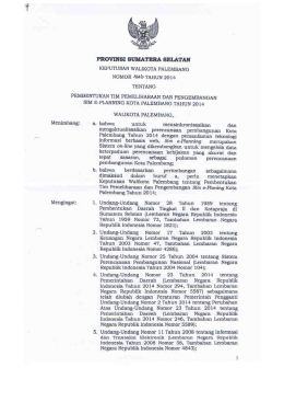 Page 1 PROVINSI SUMATERA SELATAN KEPUTUSAN WALIKOTA