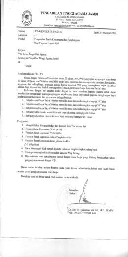 Page 1 PENGADILAN TINGGI AGAMA JAMBI JL. H. AGUS SALIM