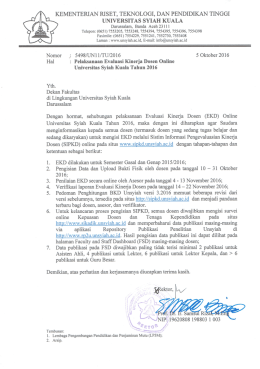 Surat Pelaksanaan SIPKD - Universitas Syiah Kuala