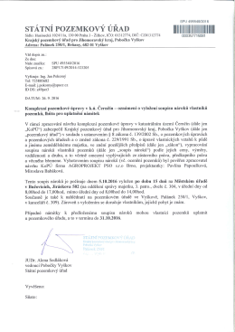 Komplexní pozemkové úpravy v k. ú. Černčín