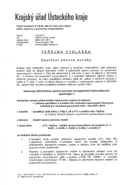 stanovení přechodné úpravy provozu na pozemních komunikacích