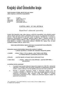 stanoven&iacute; přechodn&eacute; &uacute;pravy provozu na pozemn&iacute;ch komunikac&iacute;ch