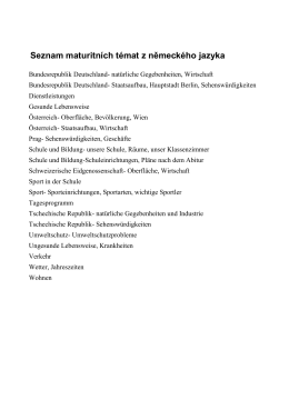Seznam maturitních témat z německého jazyka