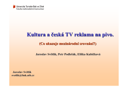 Kultura a česká TV reklama na pivo.