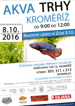 Page 1 AKVA TRHY „ KROMERIZ 8. 10. | od 9:00 Do 12:00