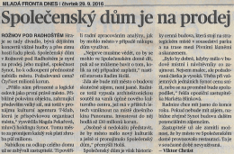 Společensk&yacute; dům na prodej